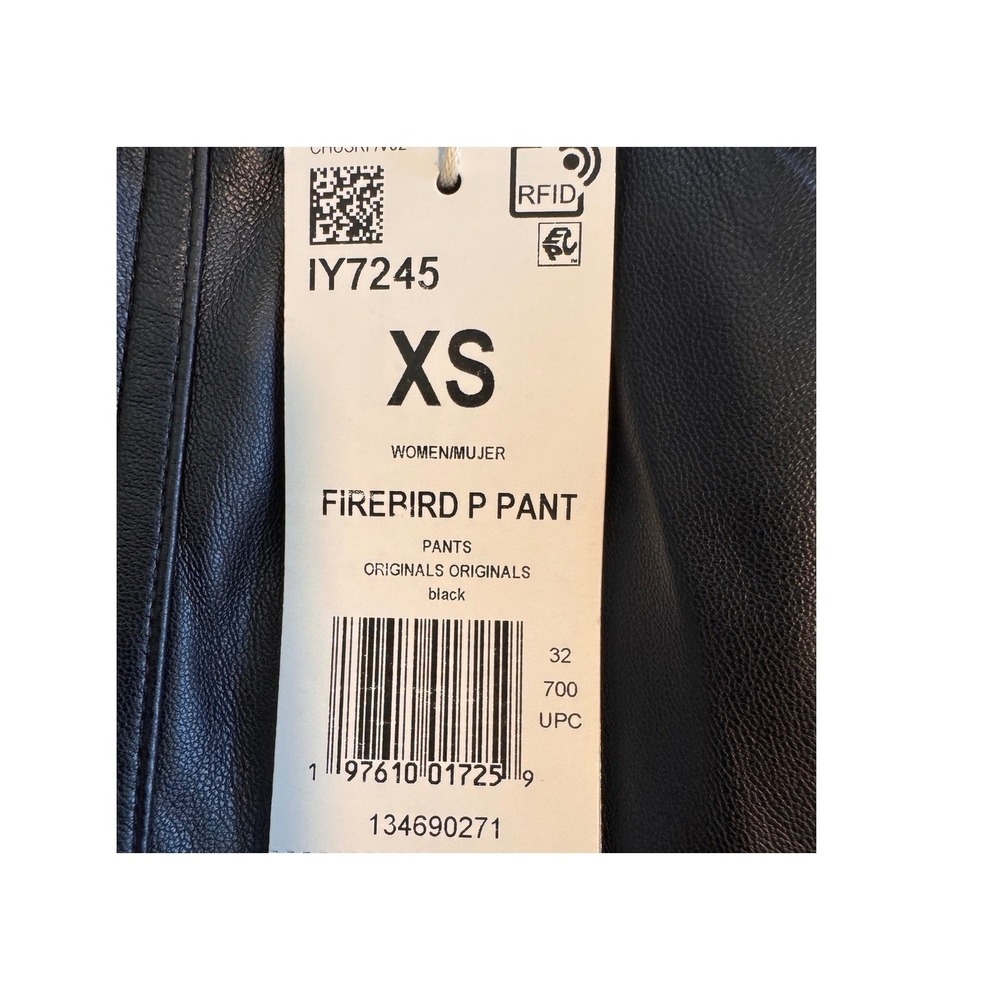 Adidas Originals Firebird P Pant Faux Leather Black Wide Leg IY7245 Womens XS - Picture 6 of 7